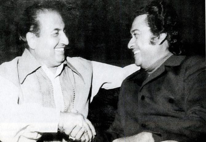 With another singing great and Rafi
