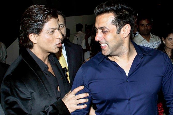 Shah Rukh Khan and Salman Khan at Arpita Khan