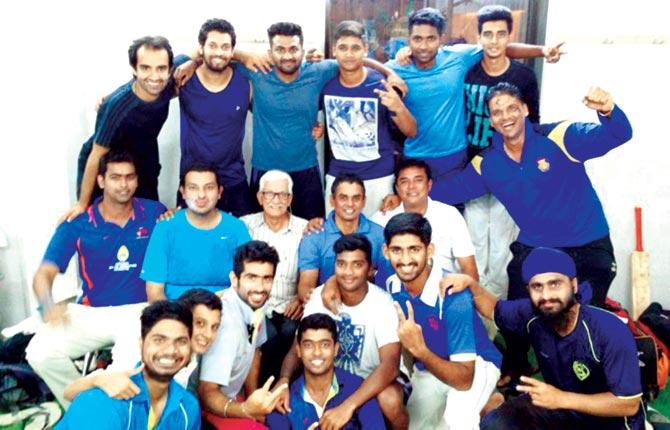 Dadar Union Sporting Club players celebrate after topping the Division 