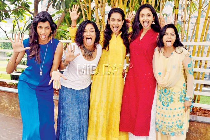 From left: Anushka Manchanda, Sandhya Mridul, Sarah Jane Dias, Pavleen Gujral and Rajshri Deshpande at the mid-day office. PIC/DATTA KUMBHAR 