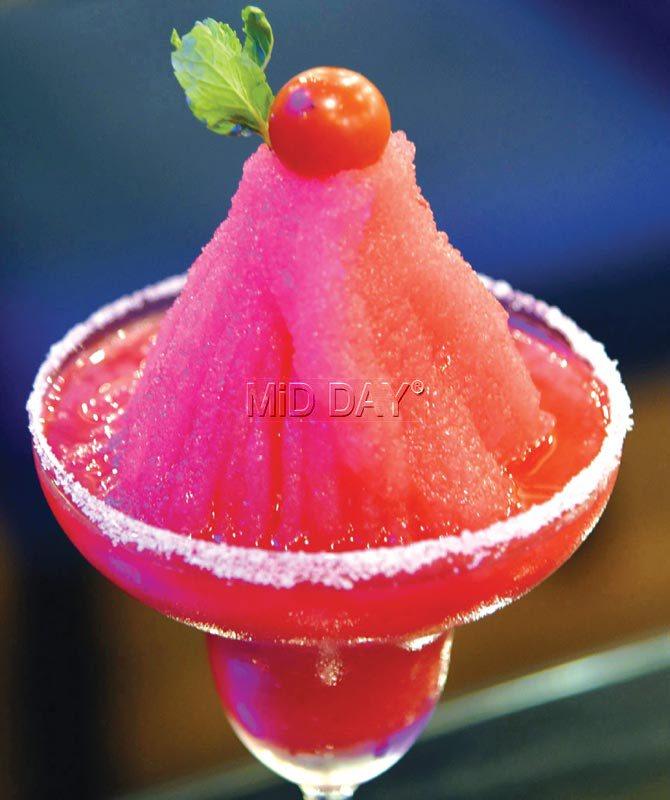 Strawberry flavoured Frozen Margarita. Pics/Nimesh Dave