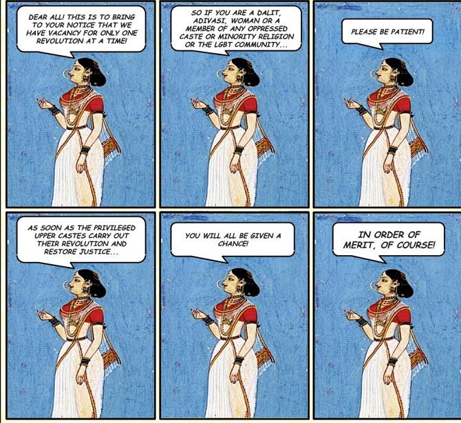 This strip takes on the Left parties who claim to fight for the poor but have ignored realities like caste
