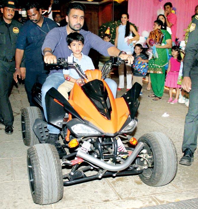 Raj Kundra with son Viaan