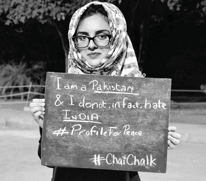 A student participated in the #ProfileForPeace campaign to spread the universal message of tolerance. This campaign aimed at reducing the assumed hostilities between India and Pakistan 
