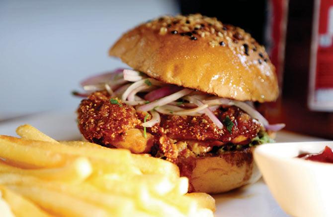 bite and behold: Chaas Fried Chicken Burger