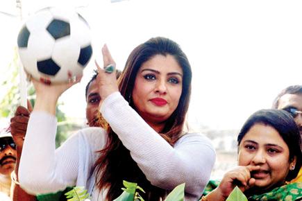 Raveena Tandon at a football event in West Bengal