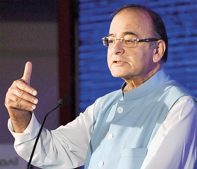 Finance Minister Arun Jaitley addresses a conference in the city over the weekend. Pic/PTI