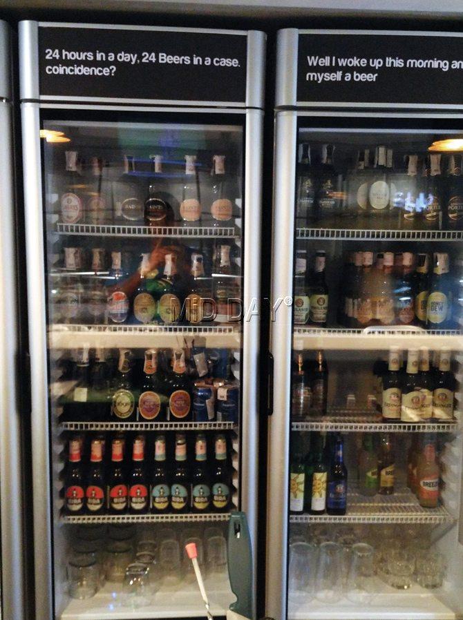 Beer Café promises more than 100 varieities of beer on the menu, but the staff seems unsure about the cut-off time to serve it at the T2 outlet