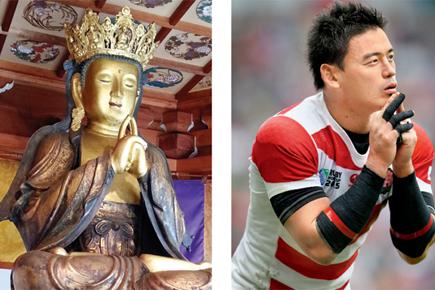 Japan fans see World Cup star Ayumu Goromaru in Buddha statue