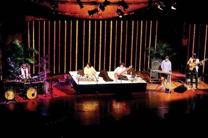 Niladri Kumar (third from left) at the concert at NCPA