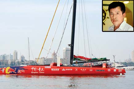 Mammoth racing yacht from China docked in Mumbai