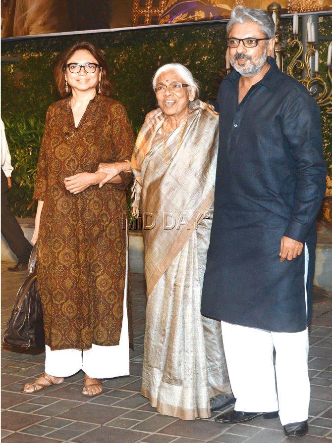 Sanjay Leela Bhansali with mother Leela (centre) and sister Bela Sehgal