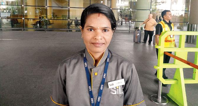 Suman Dhoiphode has been working at the airport since last month