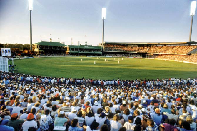 A record crowd of 50,000 at the  Sydney Cricket Ground enjoy the Australia vs West Indies International Cup action on  November 28, 1978. Australia won this World Series Cricket encounter by five wickets. Pic/Getty Images