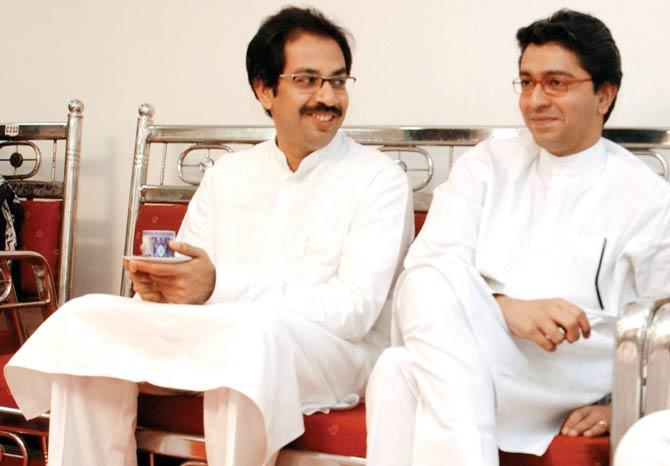 Uddhav and Raj in a file pic from 2005, a year before Raj launched the Maharashtra Navnirman Sena