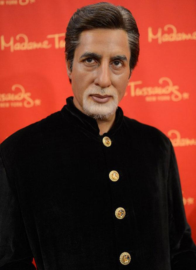 A wax figure of Amitabh Bachchan on display at Madame Tussauds. Pic/AFP