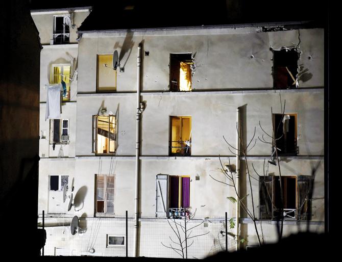 The building in the Paris suburb of Saint-Denis where the raid was conducted by the French police. Pic/AFP