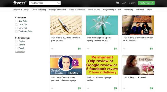 Fiverr.com is a global online marketplace that offers tasks and services.  For $5, someone will make yours the  ‘App of the Day’, write you a best  product description or review your music, book, etc 