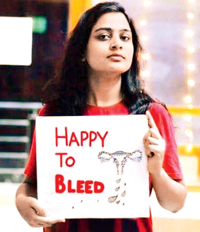 A protester displays a 