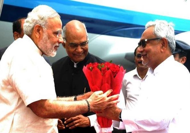 Nitish Kumar with Prime Minister Narendra Modi