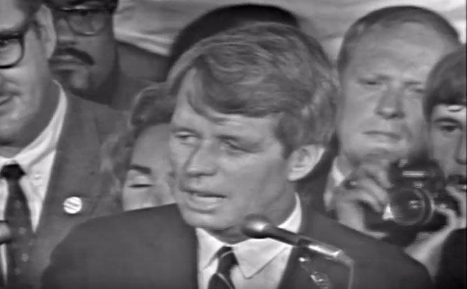 Robert Kennedy before his assassination. Pic/YouTube