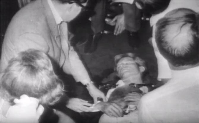 Robert Kennedy after getting shot. Pic/YouTube