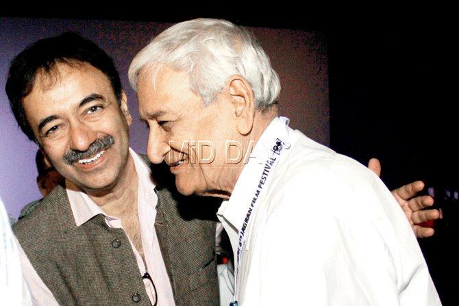 Rajkumar Hirani with SN Dubey, his senior from the Film and Television Institute of India. Pics/Sharad Vegda