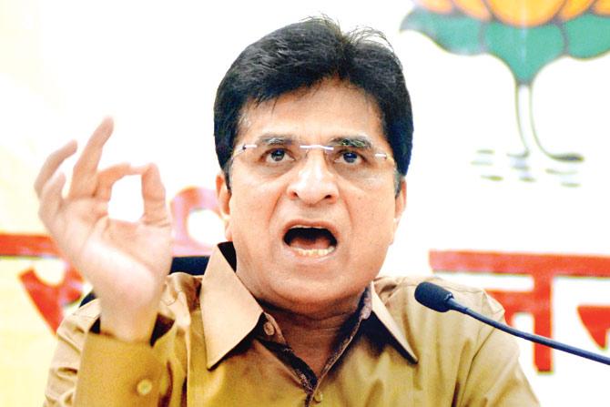 BJP MP Kirit Somaiya went to the police station after the incident. He said he had received complaints about the cop earlier. File pic