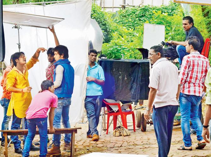 The shoot of a television soap in progress at Filmcity. pic/yogen shah