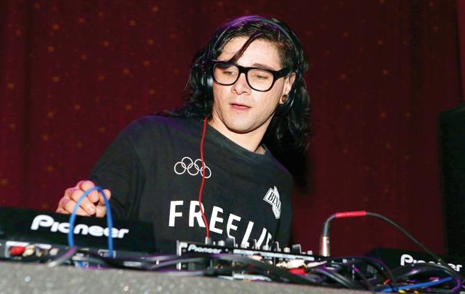 Skrillex performing at a private gig in New York City. pic/afp