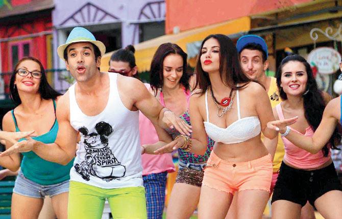 Tusshar Kapoor and Sunny Leone in Mastizaade, which has been allowed a theatrical release after the makers agreed to effect 200 audio and video cuts as suggested by the Censor Board  