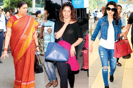 Spotted: Smriti Irani and Ameesha Patel at Mumbai airport