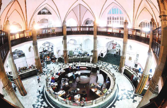 An overview of the main hall of the General Post Office from the second floor. Pic/ Bipin Kokate