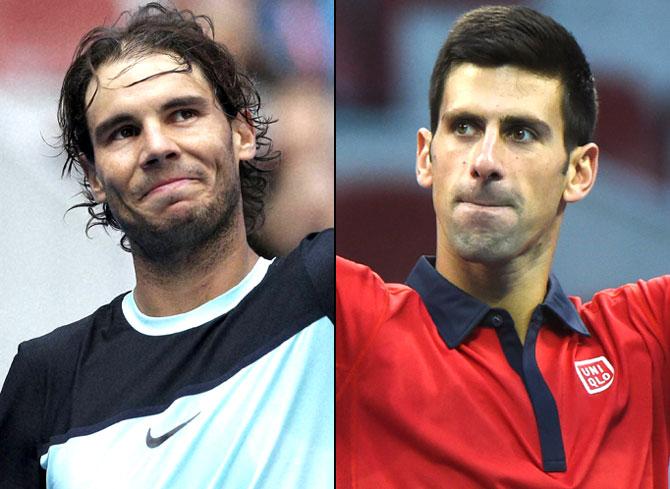 Rafael Nadal vs Novak Djokovic. Pics/AFP