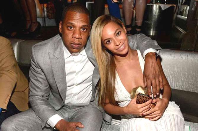 Jay Z with wife  Beyonce Knowles