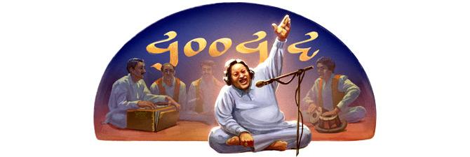 Google doodle on Nusrat Fateh Ali Khan