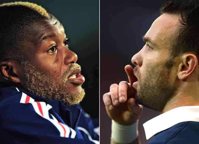 Djibril Cisse and Mathieu Valbuena. Pic/AFP