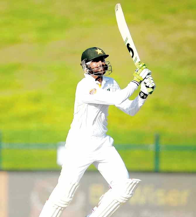Shoaib Malik en route his unbeaten 124 yesterday. Pic/Getty Images