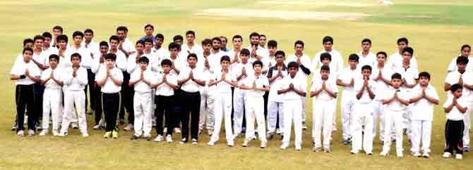 Young cricketers pleading for peace in Rajkot