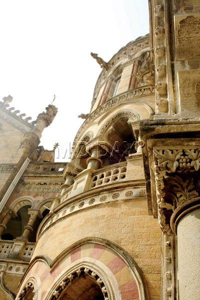 A section of the CST building façade. Pic/Dhara vora