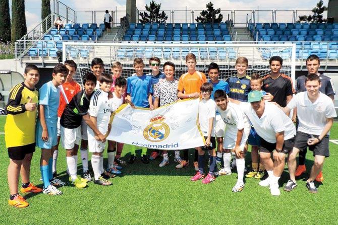 Kids from Mumbai at a football training camp in Barcelona