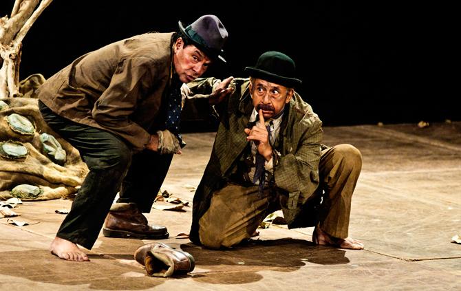  Naseeruddin Shah (right) during a performance of Waiting For Godot at NCPA on June 13, 2012. Pic Courtesy/Harkiran Singh Bhasin