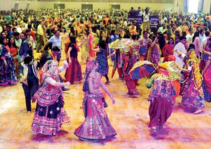 mid-day readers get into the groove during a garba event at Sahara Star 