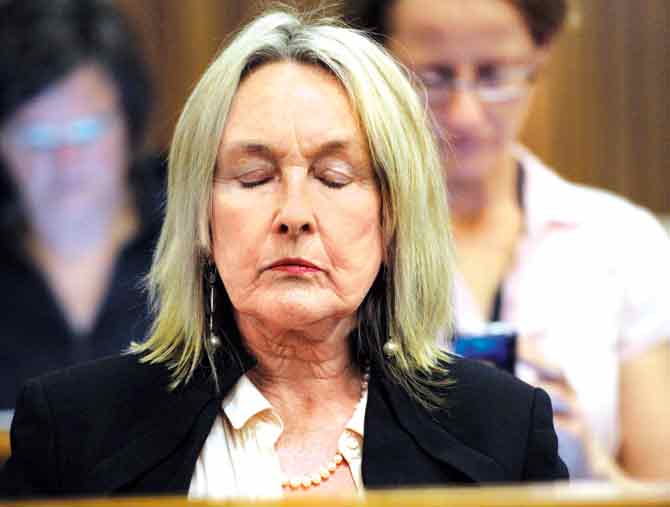 June Steenkamp during the sentencing of Oscar Pistorius in the Pretoria High Court on October 13, 2014. Pic/Getty Images