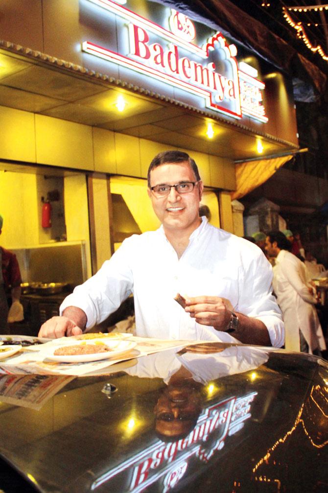 Star chef Atul Kochhar at Bademiya, Colaba. Pic/Sharad Vegda