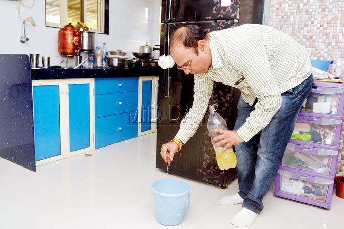 Congress Corporator Parminder Bhamra’s Malad home has always been cleaned with gomutra, he says. PIC/SAYED SAMEER ABEDI