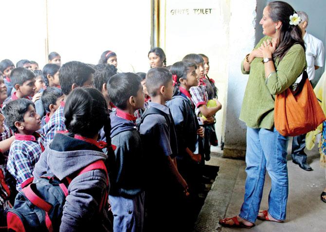 CURTAIN CALL: Sanjna Kapoor introduces students to the wonders of theatre during an earlier workshop