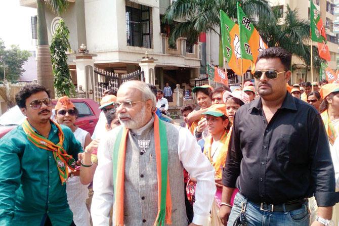 Not the real deal: Narendra Modi lookalike Vikas Mahante campaigned for the BJP 