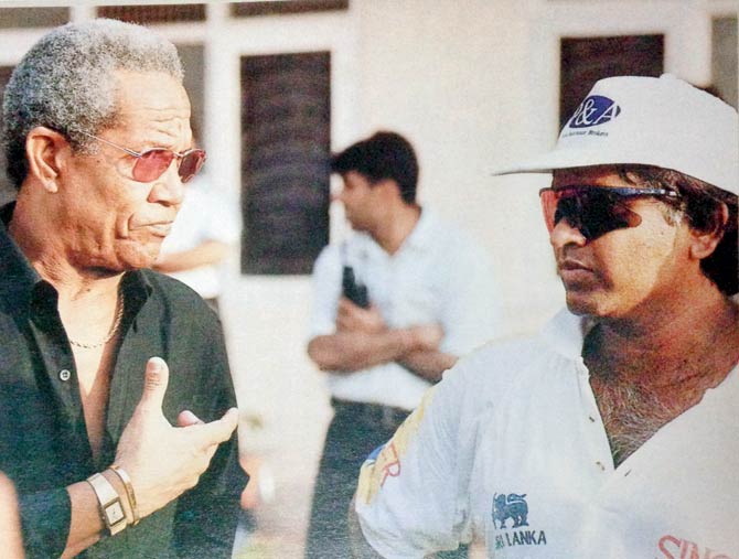 Sir Garry with Arjuna Ranatunga. Pic courtesy/Cricket Talk Magazine