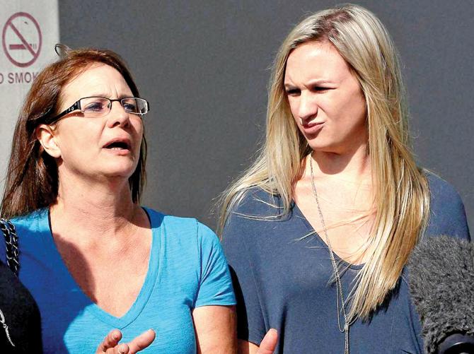 Bonnie Schaan L said her daughter, who was wounded in the shooting, told her that the gunman, after giving the package informed the student that it  has “all the information that you’ll need”. PIc/PTI
